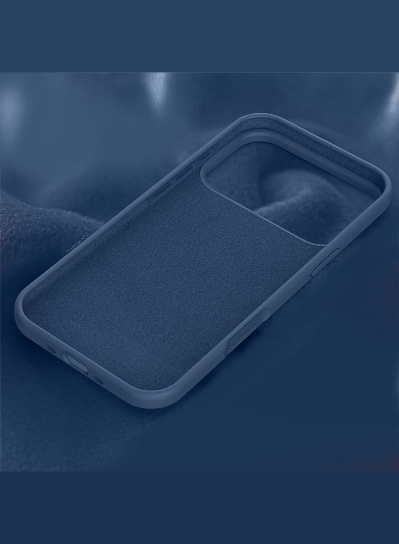 مارجون Liquid Silicone Protective Phone Case for iPhone 17 Pro Max, Soft Anti-Scratch Microfiber Lining Utra Slim Drop Protection Phone Cover - Blue-1 - Image 4