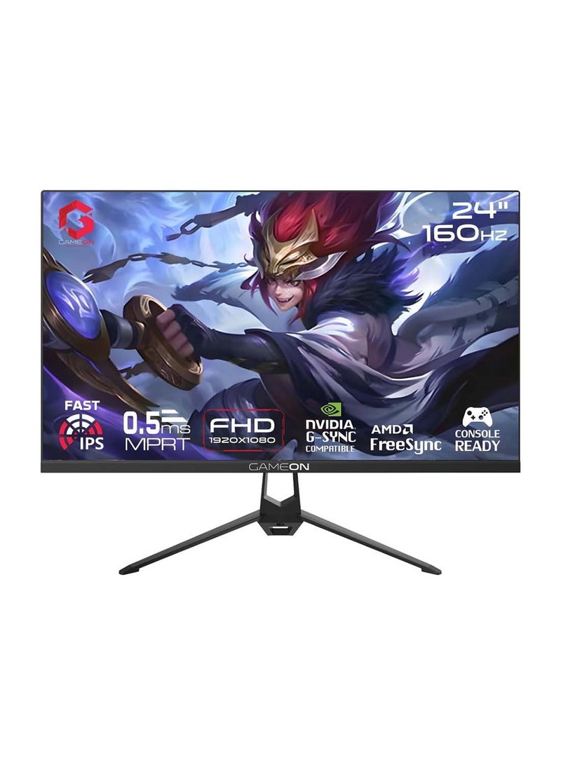 GAMEON 24 Inch Gaming Monitor, FHD 1080p, 160Hz Refresh Rate, 0.5ms MPRT, Fast IPS Panel, HDMI 2.1, Adaptive Sync, Low Blue Light, Frameless Design for PC, Console, PS5, Xbox, Esports & Work black - Image 1