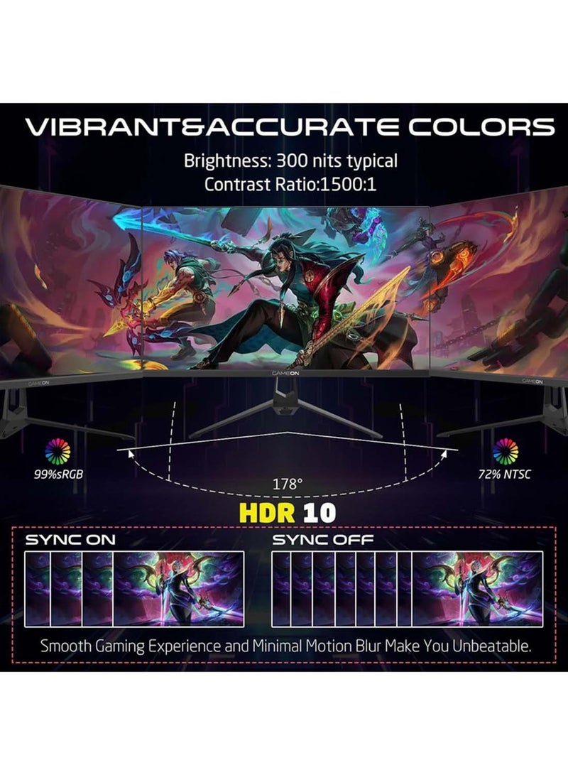 GAMEON 24 Inch Gaming Monitor, FHD 1080p, 160Hz Refresh Rate, 0.5ms MPRT, Fast IPS Panel, HDMI 2.1, Adaptive Sync, Low Blue Light, Frameless Design for PC, Console, PS5, Xbox, Esports & Work black - Image 5