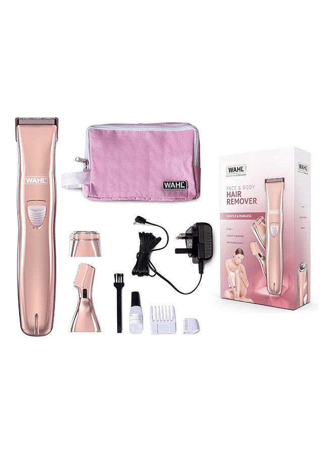 WAHL Pure Confidence Ladies Face And Body Hair Remover, Eyebrow Body Groomer, Eyebrow Shaper, Rechargeable Facial Hair Remover, Cordless Rechargeable Groomer, 5 Position Length Guide, 09865-4017 Peach - Image 1