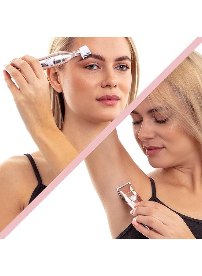 WAHL Pure Confidence Ladies Face And Body Hair Remover, Eyebrow Body Groomer, Eyebrow Shaper, Rechargeable Facial Hair Remover, Cordless Rechargeable Groomer, 5 Position Length Guide, 09865-4017 Peach - Image 2