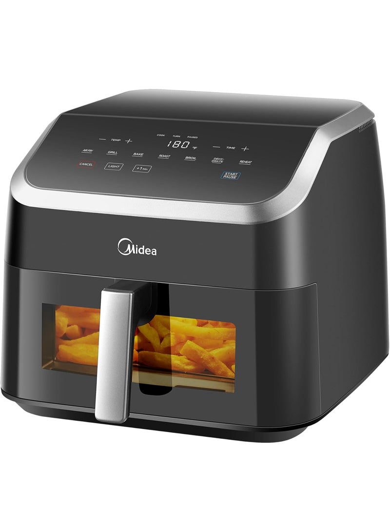 مديا Airfryer MF-CY85WK, Widemax +30%, One-Touch Presets,HeatXpress Technology57% increase in cooking efficiency, See-Thru, Metal Inner Shell, Fluorine-free Coating, safe and healthy, Bru Steel 9 L 2200 W MF-CY85WK Matte Black with Transparent Viewing Window - Image 3