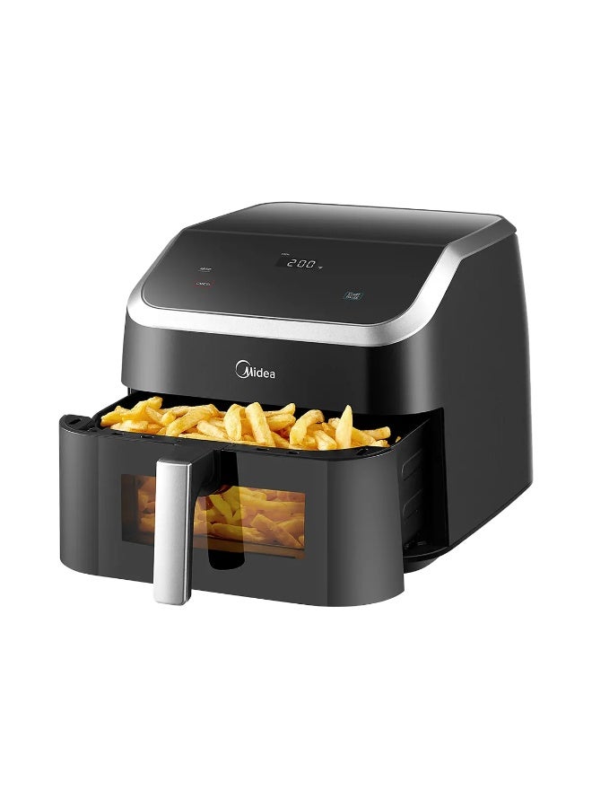 مديا Airfryer MF-CY85WK, Widemax +30%, One-Touch Presets,HeatXpress Technology57% increase in cooking efficiency, See-Thru, Metal Inner Shell, Fluorine-free Coating, safe and healthy, Bru Steel 9 L 2200 W MF-CY85WK Matte Black with Transparent Viewing Window - Image 2