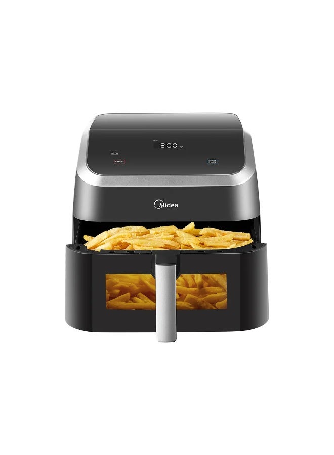 مديا Airfryer MF-CY85WK, Widemax +30%, One-Touch Presets,HeatXpress Technology57% increase in cooking efficiency, See-Thru, Metal Inner Shell, Fluorine-free Coating, safe and healthy, Bru Steel 9 L 2200 W MF-CY85WK Matte Black with Transparent Viewing Window - Image 4