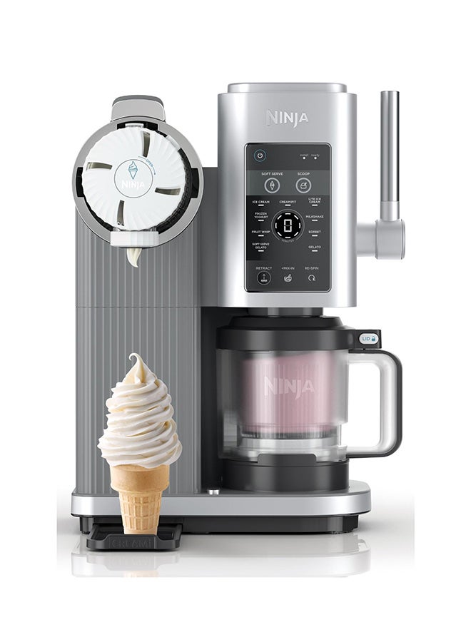 NINJACREAMI SWIRL SOFT SERVE ICE CREAM MAKER 0.47 L 800 W NC701ANZ Platinum Silver - Image 1