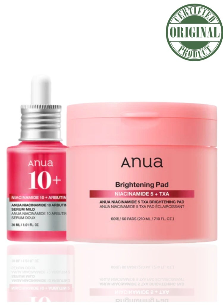 Anua Niacinamide TXA Brightening Bundle – Niacinamide 5 TXA Brightening Pad & Niacinamide 10 TXA 4 Serum for Brightening and Dark Spots 240ml - Image 1