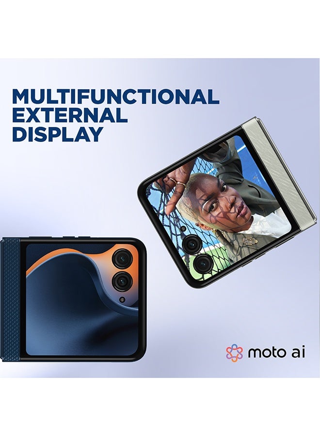 Motorola Razr 60 Dual SIM PANTONE Gibraltar Sea (Blue) 8GB RAM 256GB 5G With Free Gift Moto Buds ( Gift Color May Vary ) - Image 4