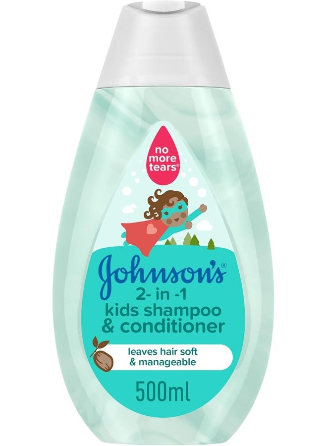 Johnson's Baby 2-In-1 Kids Bath, Shampoo & Conditioner, 500ml - Image 1
