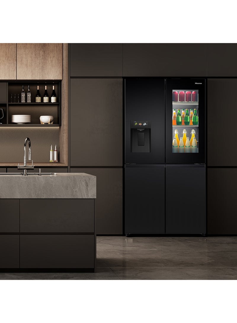 Hisense -780L / 615L  Gross & Net Capacity , Premium Flat Door French Refrigerator Pure View Door Series 6.86 TFT Screen with Intelligent Hub Function, Advanced UV Ice & Water Treatment Technology, Anti Bacterial Guard, Connectife, Fresh Choice-RQ9P780TTS1-Black 240 W RQ9P780TTS1 black - Image 5