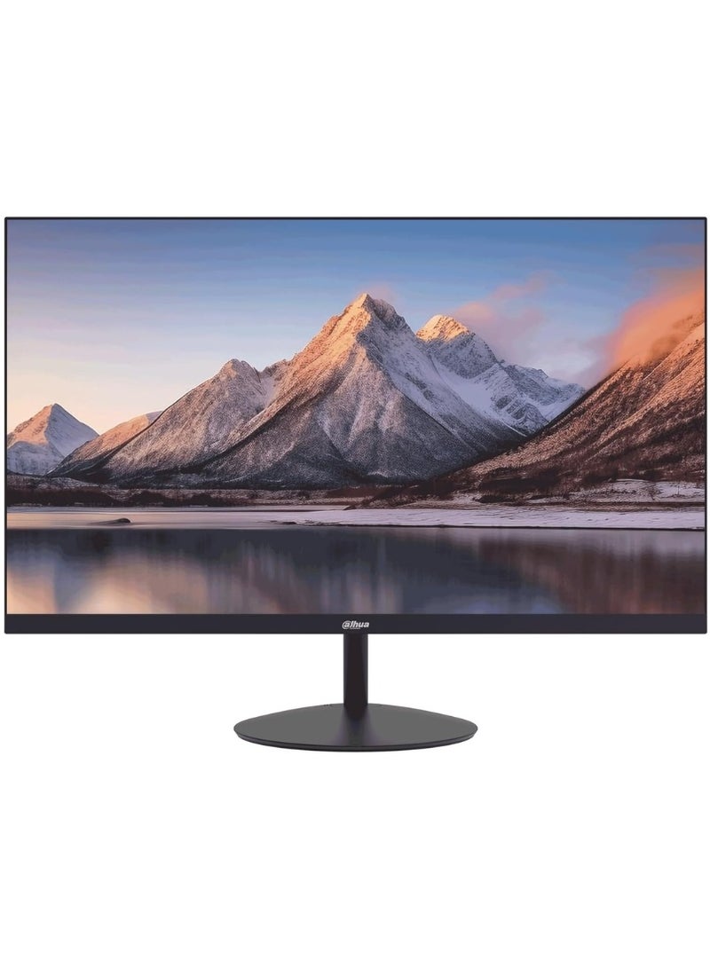 داهوا شاشة داهوا 24 بوصة بدقة 1080 بكسل كاملة 100 هرتز رفيعة للغاية بدون حواف مع مكبرات صوت (مدمجة) ، HDMI ، VGA ، ضمان 3 سنوات (أسود) - Image 1