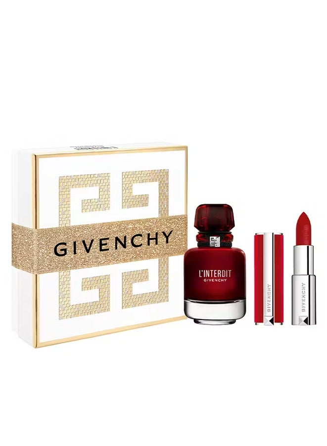 Givenchy L'Interdit Rouge Eau de Parfum Set (50ml Perfume + Lipstick) 50ml - Image 1