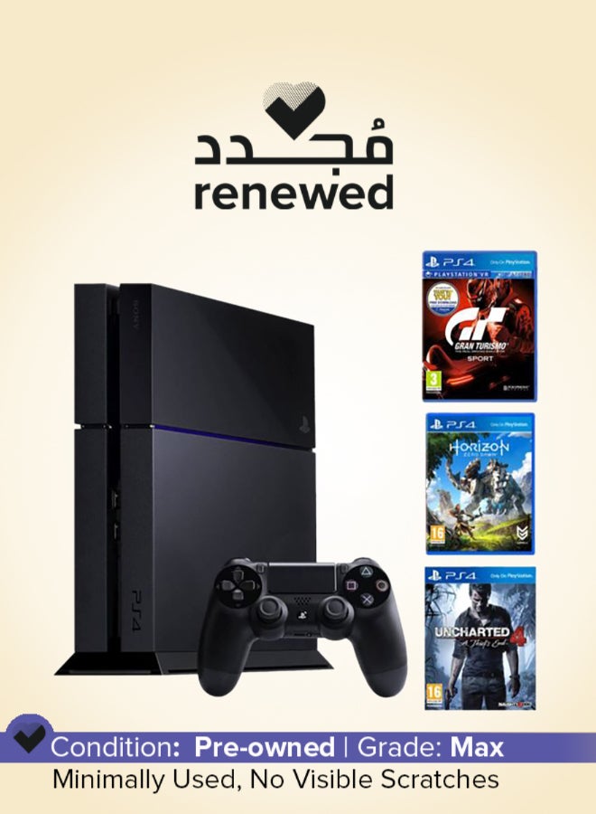 سوني Renewed - PlayStation 4 500GB Console With 3 Games - Jet Black - Image 1