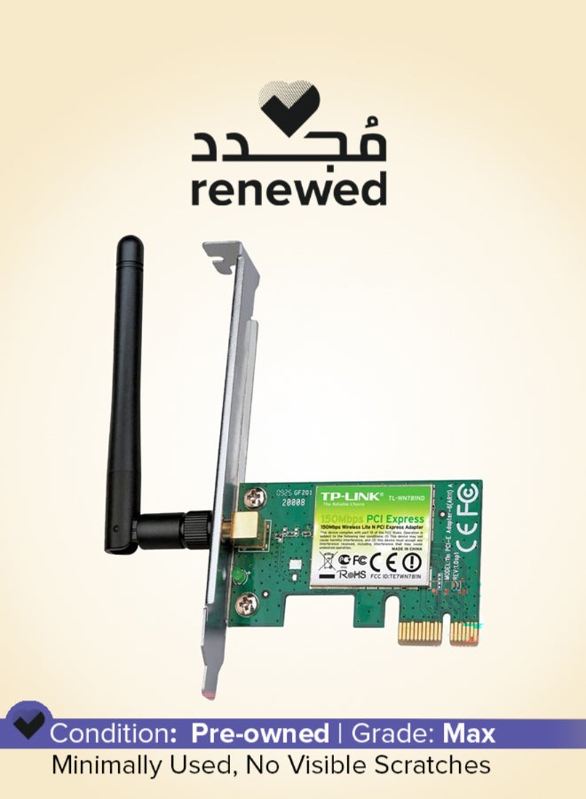 TP-LINK Renewed - 150Mbps Wireless Lite N PCI Express Adapter black - Image 1