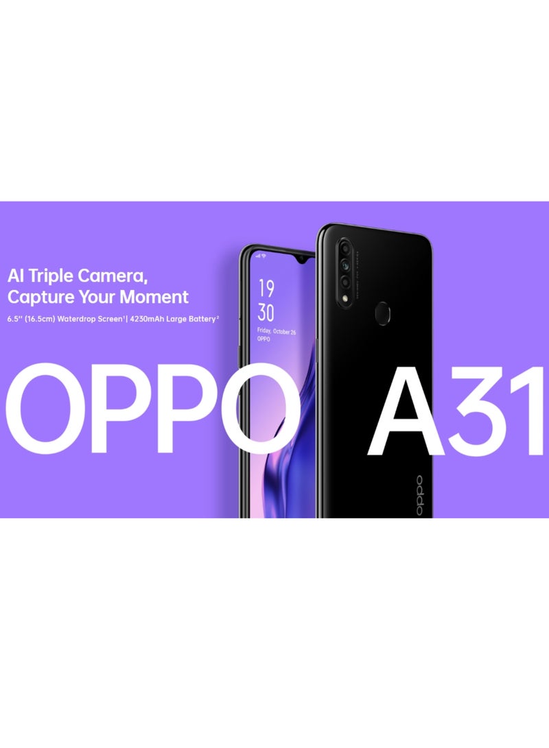 أوبو A31 ثنائي الشريحة أحمر 6 جيجابايت رام 128 جيجابايت 4G LTE + حزمة هدايا مجانية شاحن عالي الطاقة نوع-C و USB-A - Image 4