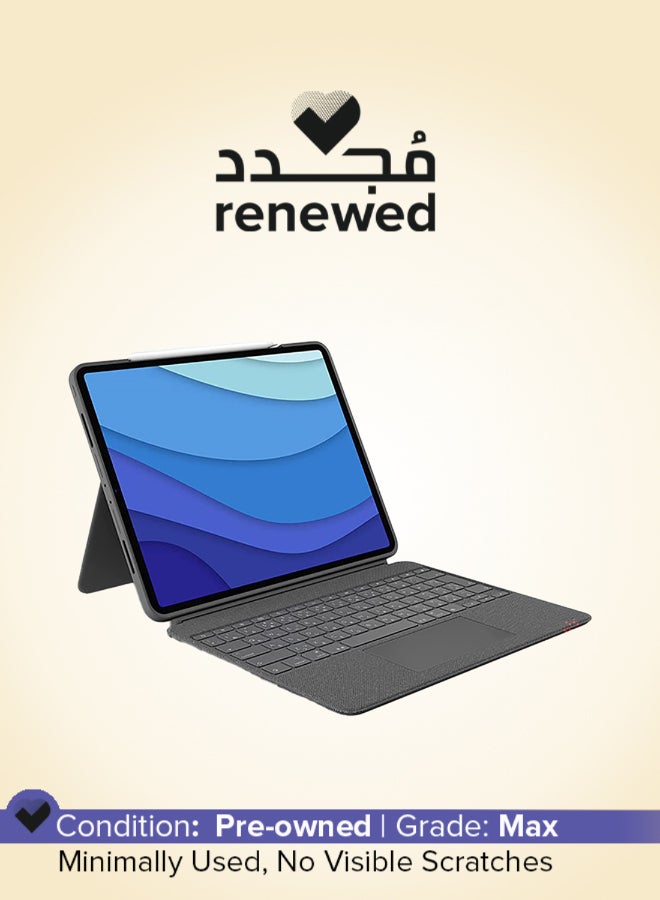 Logitech Renewed - Combo Touch for iPad Pro 12.9-inch (5th & 6th gen) Keyboard Case Oxford Grey - Image 1