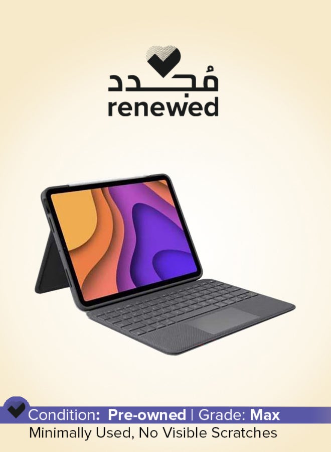 Logitech Renewed - Folio Touch Apple iPad Keyboard Case With Trackpad And Smart Connector Oxford Grey - Image 1