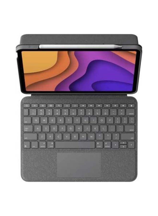 Logitech Renewed - Folio Touch Apple iPad Keyboard Case With Trackpad And Smart Connector Oxford Grey - Image 2