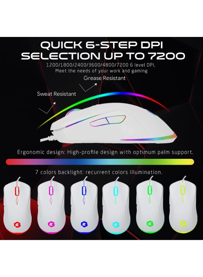 GAMEON 3000 mAh GO-CYPHERW-XL-W, All-In-One Gaming Bundle, Keyboard, Headset, Mouse & Mousepad white - Image 5