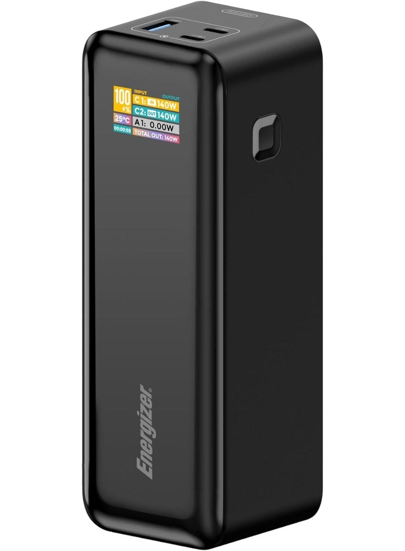 Energizer Power Bank 27000mAh with PD 140W USB-C Outputs Fast Charging Battery Pack USB-A 30W with Intelligent Digital LCD Display for Laptop, Tablet, Smartphone and etc_XP27000PD Black - Image 1