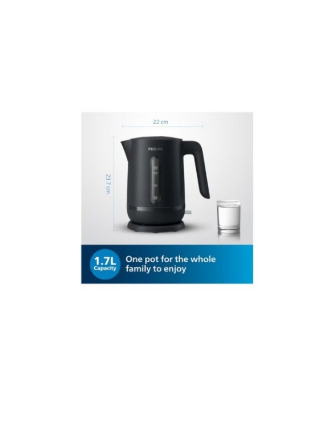 Philips 1000 Series Electric Kettle Concealed,Stainless Steel Heating Element.Boil-Dry Protection For Safety,Removable Filter For Scale-Free Water And Perfect Drinks,Cordless Kettle With 360° Pirouette Base,Spring Lid For Easy Refilling 1.7 L 2200 W HD9314/91 Charcoal Grey 1.7 L 2200 W HD9314/91 Charcoal Grey - Image 4