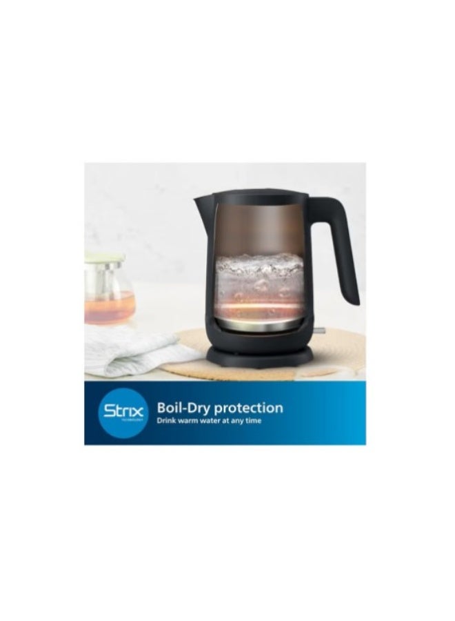 Philips 1000 Series Electric Kettle Concealed,Stainless Steel Heating Element.Boil-Dry Protection For Safety,Removable Filter For Scale-Free Water And Perfect Drinks,Cordless Kettle With 360° Pirouette Base,Spring Lid For Easy Refilling 1.7 L 2200 W HD9314/91 Charcoal Grey 1.7 L 2200 W HD9314/91 Charcoal Grey - Image 2