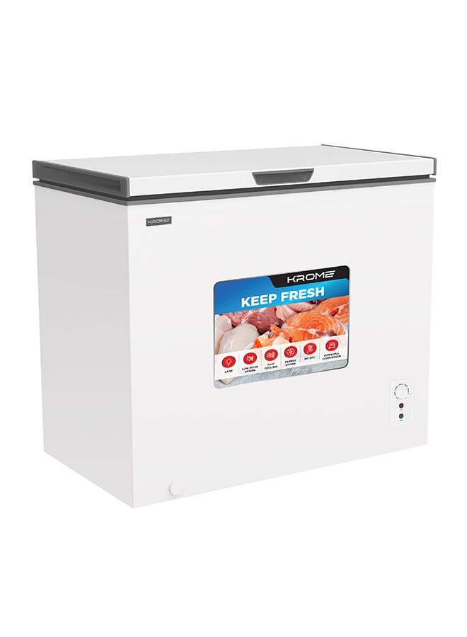 Krome Chest Freezer, 300L Capacity, Single Door, White Finish, Basket, R600a Refrigerant, Recessed Handle 300 L 220 W KR-CF325R white - Image 1