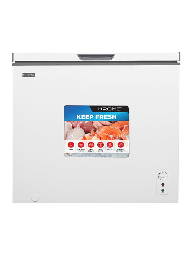 Krome Chest Freezer, 300L Capacity, Single Door, White Finish, Basket, R600a Refrigerant, Recessed Handle 300 L 220 W KR-CF325R white - Image 3