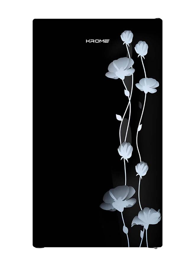KROME Glass Door Refrigerator, 141L Gross / 90L Net Capacity, Direct Cool, Floral Design, R600a Refrigerant KR-RF141GG black - Image 1