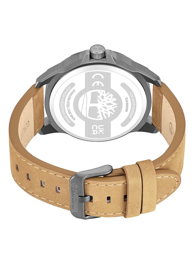 Timberland Men's TBL SMU Men's 45.5mm Blue Dial Tan Leather Strap Analog Watch - Image 3