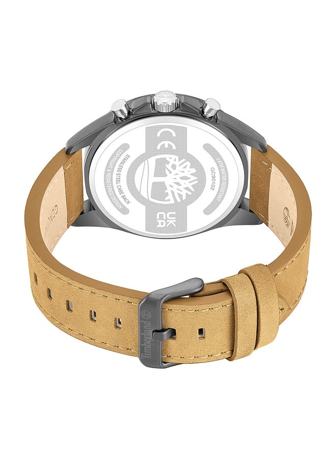 Timberland Men's TBL SMU Men's 45mm Green Dial Tan Leather Strap Chronograph Watch - Image 3