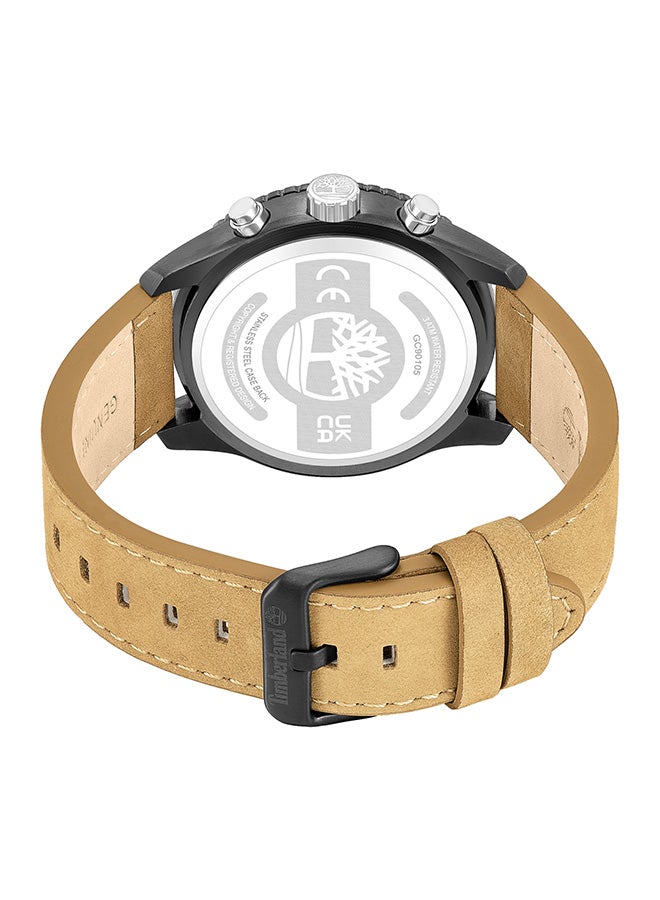 Timberland Men's TBL SMU Men's 44mm Blue Dial Tan Leather Strap Chronograph Watch - Image 3