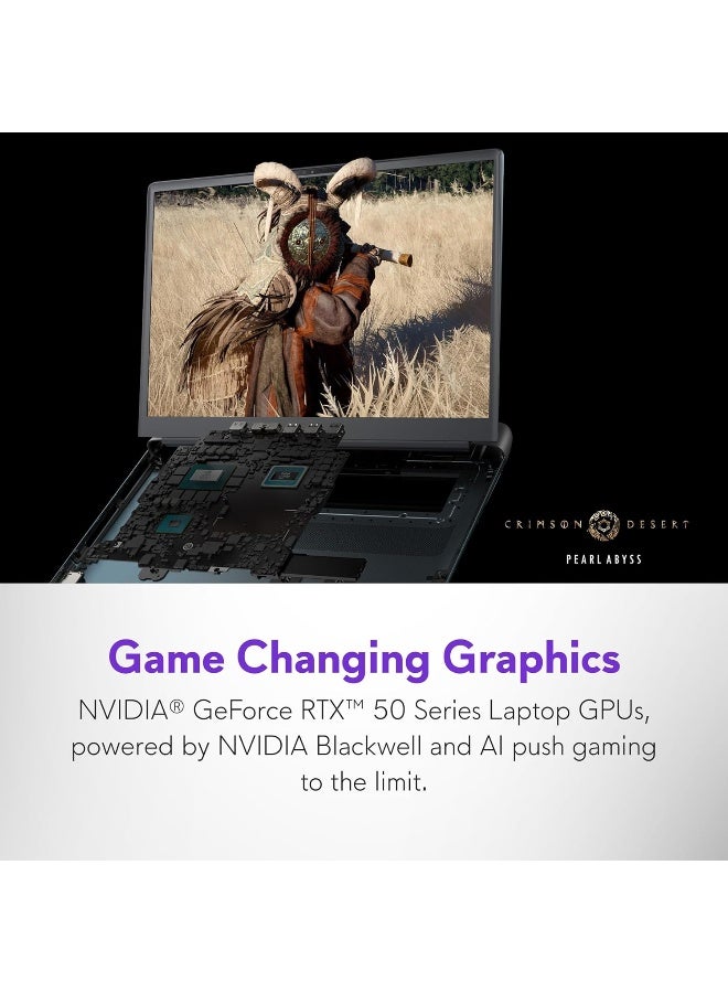 ديل Alienware Area-51 Gaming Laptop With 18-Inch WQXGA Display,Core Ultra 9-275HX Processor/64GB RAM/2TB SSD/12GB NVIDIA RTX 5070 Ti Graphics/Windows 11 Pro + Life Time Office 2024 English Liquid Teal English Liquid Teal - Image 2