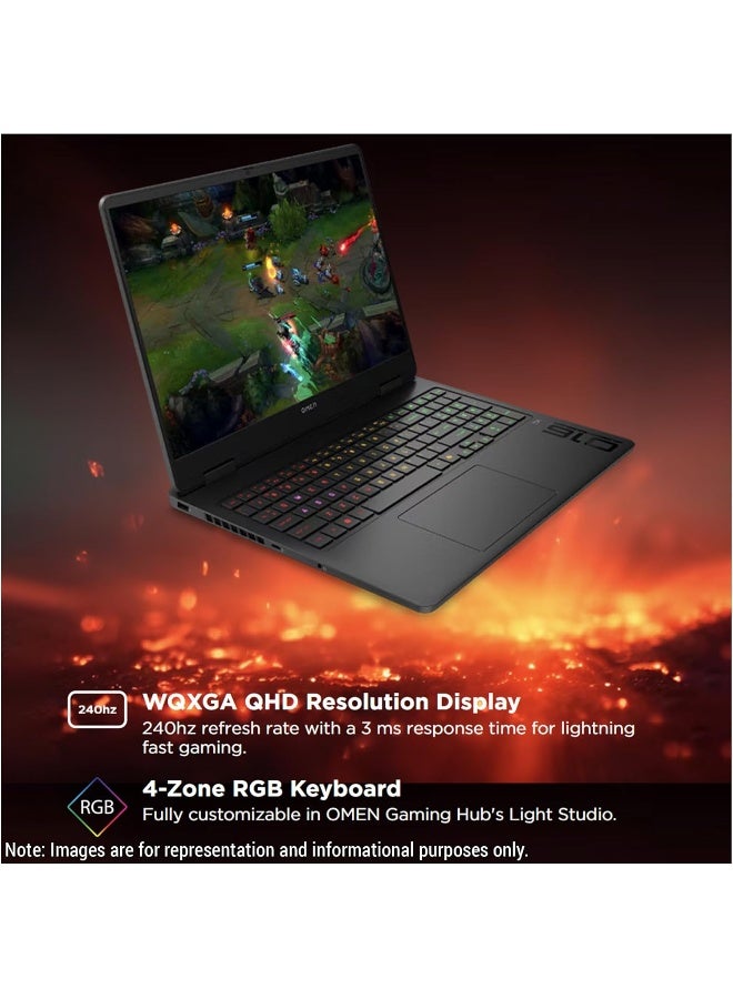 HP Omen 16 AI Gaming Laptop With 16-Inch WQXGA Display,Core Ultra 9-275HX Processor/64GB RAM/2TB SSD/8GB NVIDIA RTX 5070 Graphics/Windows 11 Home English Shadow Black English Shadow Black - Image 3