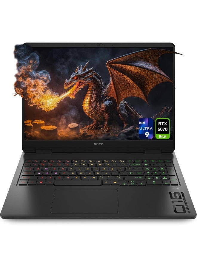 HP Omen 16 AI Gaming Laptop With 16-Inch WQXGA Display,Core Ultra 9-275HX Processor/64GB RAM/4TB SSD/8GB NVIDIA RTX 5070 Graphics/Windows 11 Home English/Arabic Shadow Black English/Arabic Shadow Black - Image 1