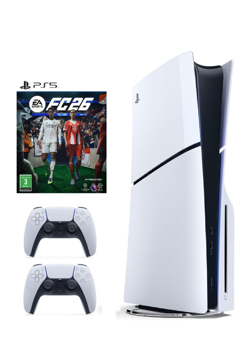 Sony PlayStation 5 Slim Disc Console KSA Version With Extra Controller And EA FC 26 KSA Version - Image 1