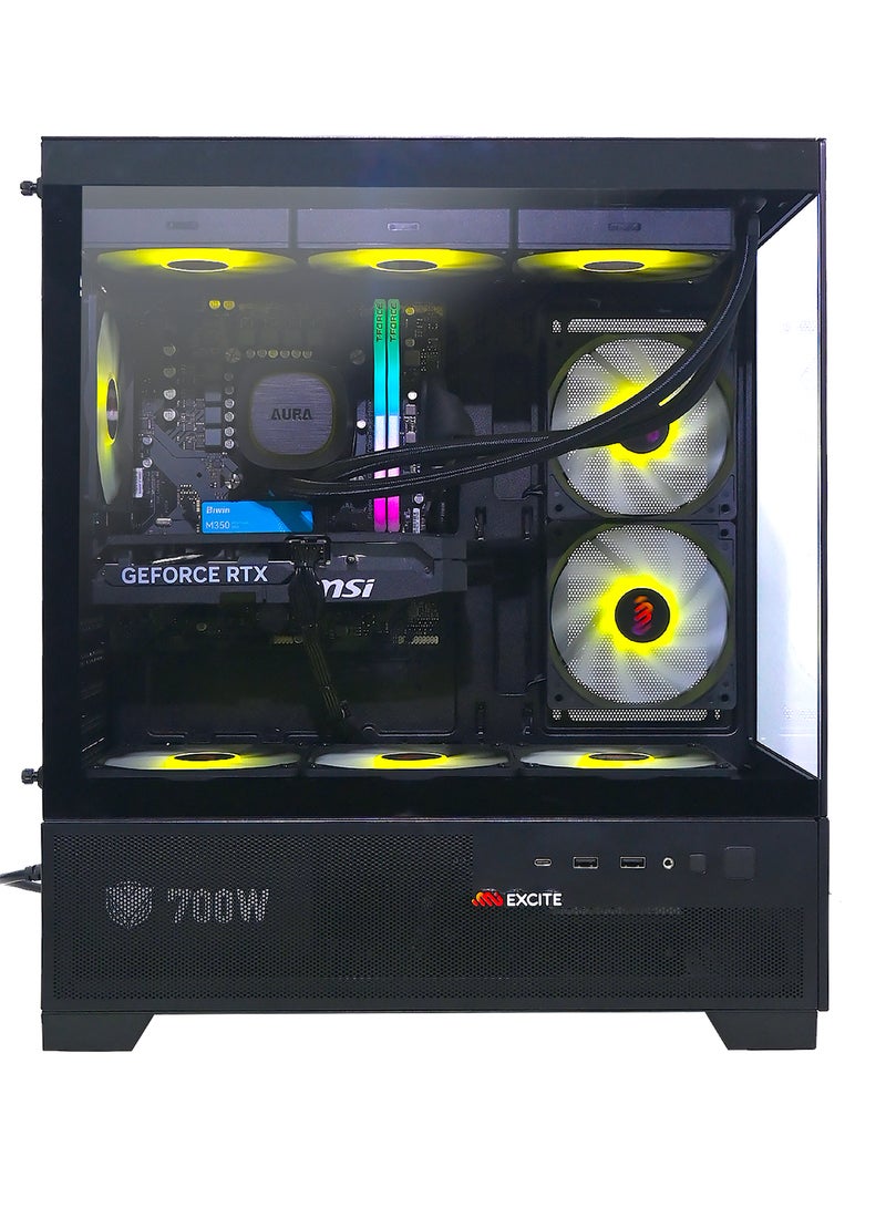 ام اي اكسايت بي سي العاب G6MATX PRO بمعالج Core i7 14700F/ذاكرة وصول عشوائي (RAM) سعة 32 جيجابايت DDR5/محرك أقراص SSD سعة 1 تيرابايت/بطاقة رسومات Nvidia GeForce RTX 5060 Ti/نظام التشغيل ويندوز 11 برو/ - Image 2