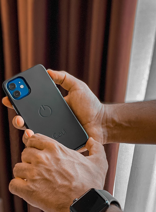 Goui iPhone 12 Mini case | Full-Coverage | MagSafe | Wireless Friendly | Colorful | Soft Touch | Magnetic Design for Mount Stone Black - Image 2