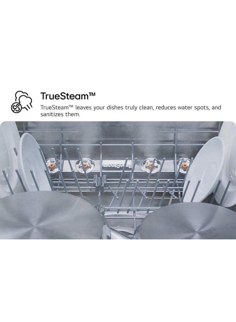 إل جي غسالة أطباق QuadWash™ Prime Silver ذات 14 مكانًا مع تقنية TrueSteam™، تجفيف حراري DFC287HVS فضي DFC287HVS - Image 3