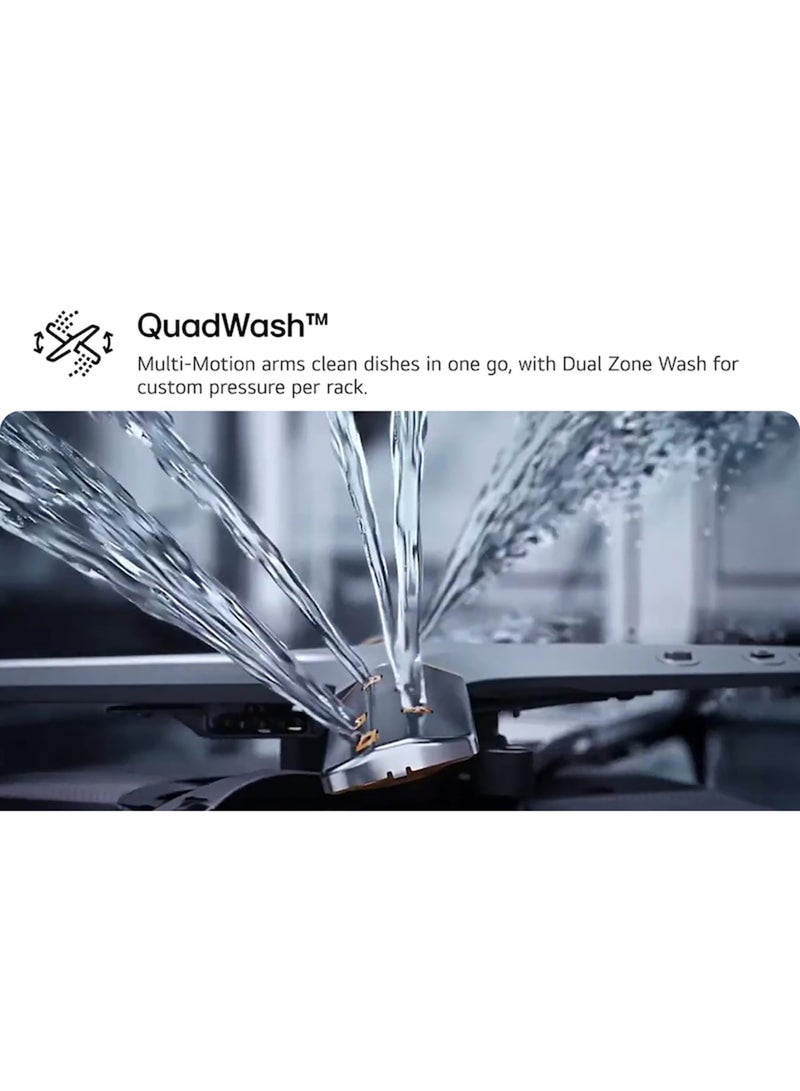 إل جي غسالة أطباق QuadWash™ Prime Silver ذات 14 مكانًا مع تقنية TrueSteam™، تجفيف حراري DFC287HVS فضي DFC287HVS - Image 4