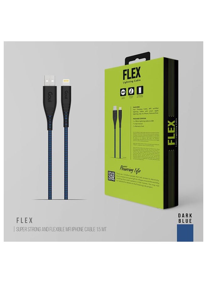 Goui FLEX 8 PIN USB Cable 2 mtr - Dark Blue - Image 4
