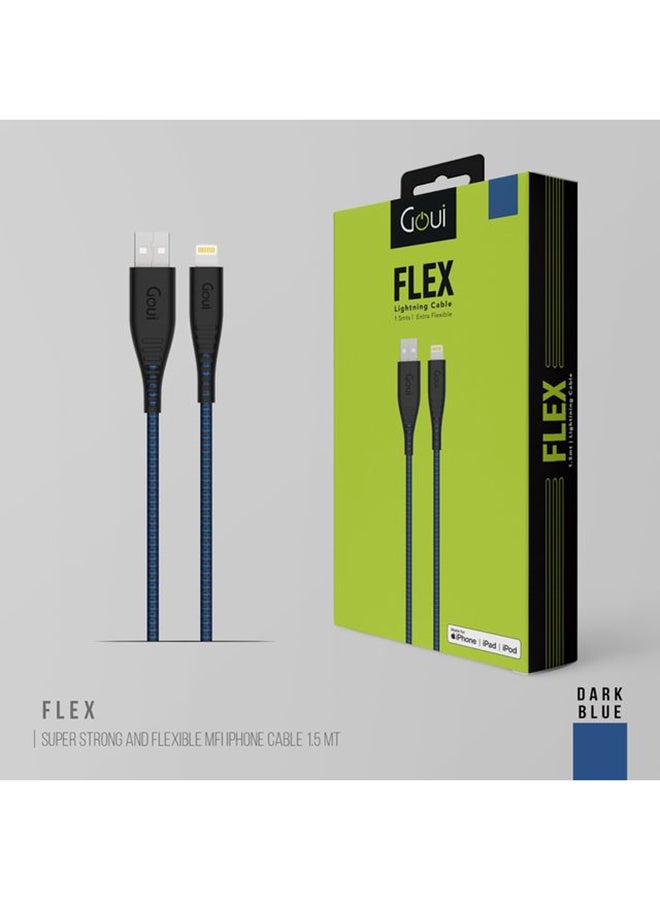 Goui FLEX 8 PIN USB Cable 2 mtr - Dark Blue - Image 3