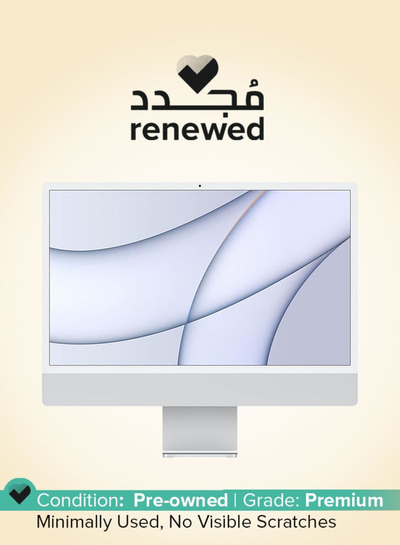 ابل  Renewed - iMac (2021) With 24-Inch Retina Display, Apple M1 Chip With 8-Core CPU And 7-Core GPU Processor/Octa Core/16GB RAM/512GB SSD/macOS English Silver - Image 1