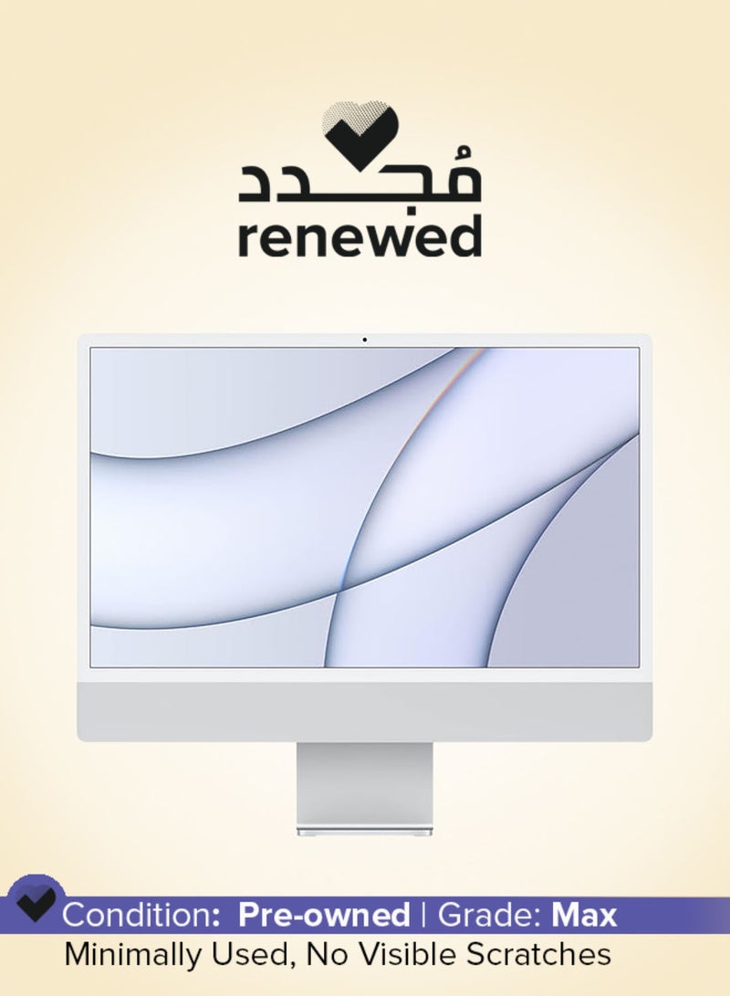 ابل  Renewed - iMac (2021) With 24-Inch Retina Display, Apple M1 Chip With 8-Core CPU And 7-Core GPU Processor/Octa Core/16GB RAM/512GB SSD/macOS English Silver - Image 1
