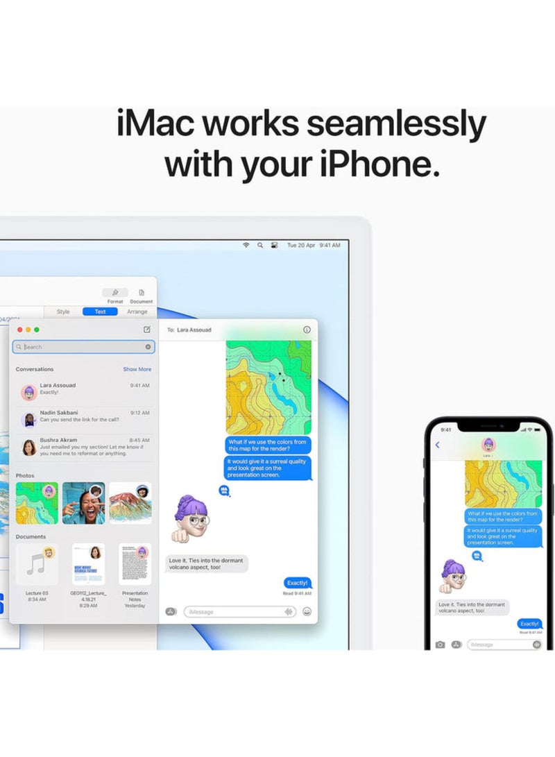 ابل  Renewed - iMac (2021) With 24-Inch Retina Display, Apple M1 Chip With 8-Core CPU And 7-Core GPU Processor/Octa Core/16GB RAM/512GB SSD/macOS English Silver - Image 5