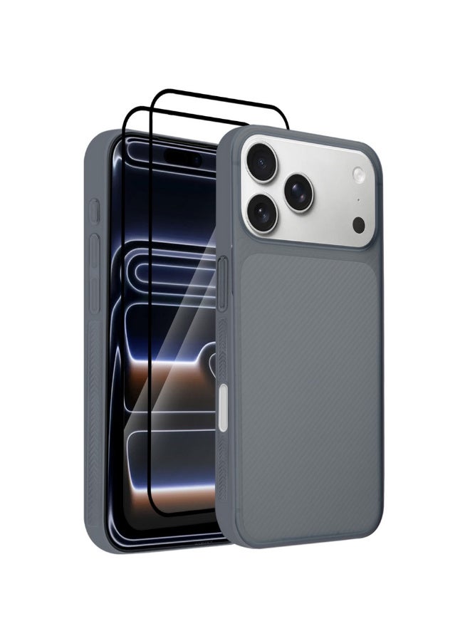 مارجون 3Packs Case Cover for iPhone 17 Pro Max, Air Skin Line Design Back Cover, Sturdy Durable Ultra-Thin Case, Drop Protection Cover Clear with Two 3D Screen Protectors - Midnight Blue-3 - Image 1