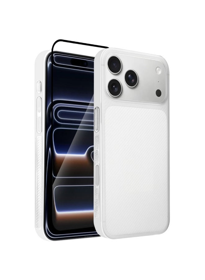 MARGOUN 2Packs Case Cover for iPhone 17 Pro Max, Air Skin Line Design Back Cover, Sturdy Durable Ultra-Thin Case, Drop Protection Cover Clear with 3D Screen Protector - White-2 - Image 1