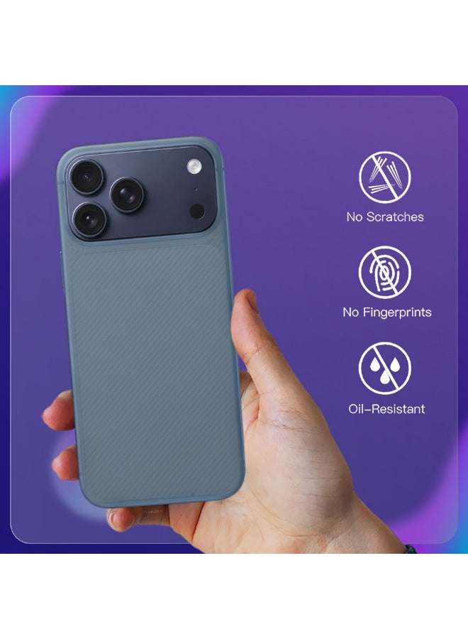 MARGOUN 3Packs Case Cover for iPhone 17 Pro Max, Air Skin Line Design Back Cover, Sturdy Durable Ultra-Thin Case, Drop Protection Cover Clear with Two Privacy Screen Protectors - Light Blue-5 - Image 3