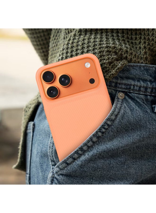 مارجون 3Packs Case Cover for iPhone 17 Pro Max, Air Skin Line Design Back Cover, Sturdy Durable Ultra-Thin Case, Drop Protection Cover Clear with Two 3D Screen Protectors - Cosmic Orange-3 - Image 5