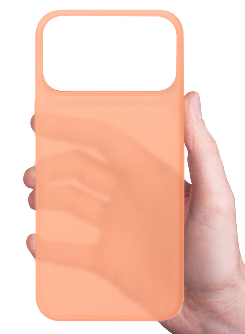 مارجون 3Packs Case Cover for iPhone 17 Pro Max, Air Skin Line Design Back Cover, Sturdy Durable Ultra-Thin Case, Drop Protection Cover Clear with Two Privacy Screen Protectors - Cosmic Orange-5 - Image 3