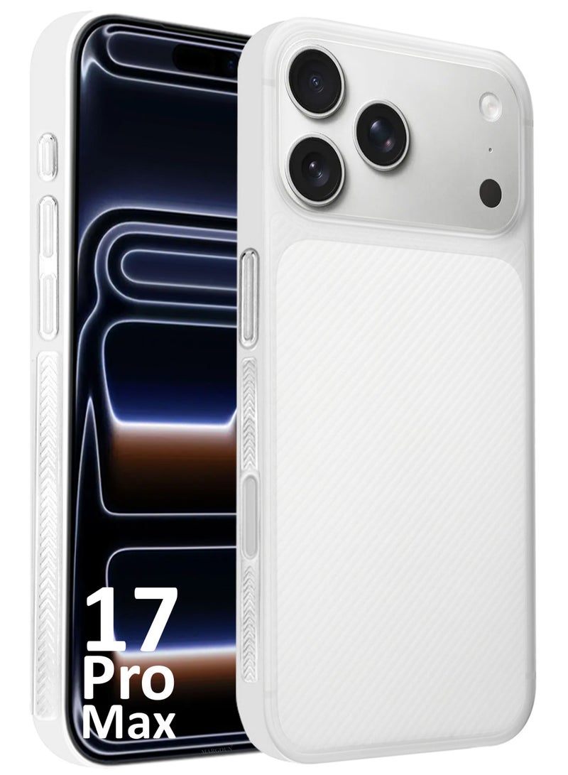 MARGOUN Case Cover for iPhone 17 Pro Max, Air Skin Line Design Back Cover, Sturdy Durable Ultra-Thin Case, Drop Protection Cover Clear - White-1 - Image 1